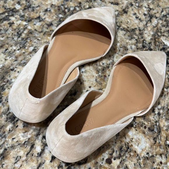 J Crew Tan Suede Pointed Toe D'Orsay Flats size 8 - Picture 13 of 16